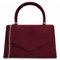 fi9 Damen-Handtasche im Retro-Stil, Veloursleder, für Hochzeit, Party, Abschlussball, Abendveranstaltung, Clutch, Handtasche (Weinrot)