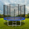 HomeMiYN Trampolin Outdoor Ø 183/244/305/366 cm Indoor Trampolin Kinder Rundes Gartentrampoline, Komplettset mit gepolsterten Stangen, Leiter, Randabdeckung, Sicherheitsnetz (Ø 305 cm)