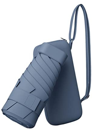 F Fityle Mini Regenschirm Sturmfest Automatik, Taschenschirm Leicht Klein, Manual Travel Taschenschirm mit Etui, Mini Folding Umbrella, Travel Umbrella Waterproof für Outdoor Reise