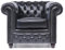 Chesterfield Sessel Brighton - The Brand | 1 Sitzer | 100% Leder, handgefertigt, Original Breite 100 cm (Schwarz)