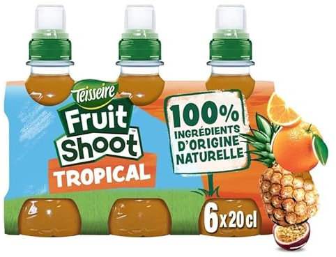 TEISSEIRE - Fruit Shoot Tropical 6X20Cl - Rafraîchissante combinaison de saveurs exotiques - Idéal pour se désaltérer - Format pratique - Convient aux petits et aux grands - P - L'Unité