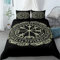 Bettbezug Set 135x200cm Wikinger Bettwäsche Set Viking Magischer Runenkompass Kinder 3 Teilig Mikrofaser 3D Motiv Luxus Modern Bettdeckenbezug Mit Reißverschluss und 2 Kissenbezug 80x80cm
