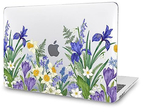 Gusumi Laptop Case for Older Version MacBook Pro 13 Retina Display (2015/2014/2013/2012 Release) A1502/A1425 Plastic Pattern Hard Shell Cover, Garden Purple
