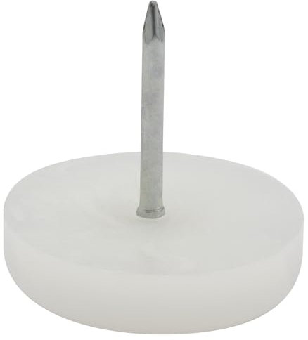 Wagner Nagelgleiter/Möbelgleiter 4tlg. - Ø 25 x 6/25 mm, Kunststoffgleiter weiß zum Nageln, für robuste Böden - Made in Germany - 15092699