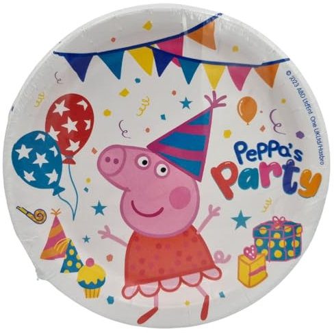 BeenSmile, Peppa Wutz Geburtstagsteller, Einwegteller für Kindergeburtstag, Dekorationsartikel für Kinderfeste und Feiern, 8 Teller
