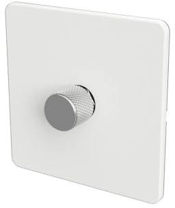 SAMOTECH Zigbee Dimmer Switch No neutral wire required, compatible with Philips Hue, Home Assistant - White/Silver 1-Gang Zigbee Dimmer