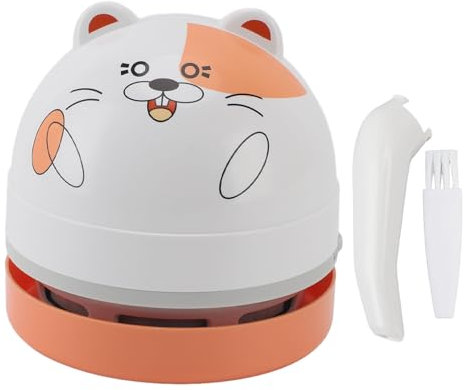 Wifehelper Mini Table Dust Vaccum Cleaner Desktop Vacuum Cleaner with Vacuum Nozzle Brush for Dust Crumbs, Piano, Computer, Car Etc (Hamster)