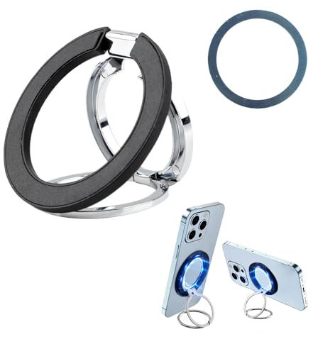 Magnetic Phone Ring Holder | Phone Ring Holder for iPhone & Android | 360 Adjustable Mobile Phone Loop | Zinc Alloy Ring Stand | Removable Metal Finger Ring Grip | Versatile & Durable