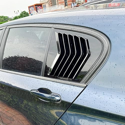 für 1er F20 Fünftürer 2011-2019 Seiten Fenster Shutter Grille Dekor ABS Kunststoff 2 Stück (Schwarz glänzend)