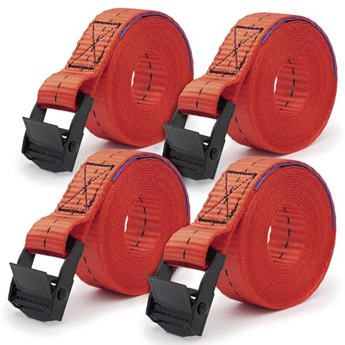 MAGMA | MAGMA Lot de 2 Sangles d'arrimage de 2,5 m pour Barres de Toit Voiture et Porte-vélos. Surf, vélo, Kayak, Moto | Boucle | Charge sûre - SWL : 250 kgf