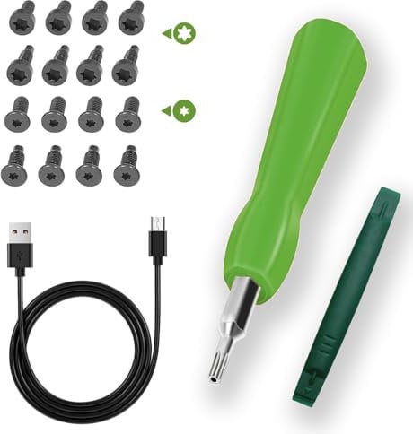 Haedot Ring Doorbell Screwdriver Replacement Kit with 16pcs Screws, Charger Cable, T6 T15 Torx Screwdriver Bit for Ring Video Doorbell 2, Pro, Elite