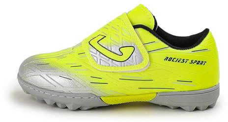 Mateju TF Botas de Fútbol para Niños Adolescentes, Zapatos de Fútbol Antideslizante Cesped Artificial Zapatillas Deportivas Gancho y Lazo Transpirable Zapatillas de Fútbol 6 Colores y Tamaños