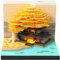 Time Piece Kalender 2026 Tischkalender mit LED-Licht 3D Abreißpapier Schnitzerei Kunst Memo Pad Notizblock Geschenk für Weihnachten Einweihungsfeier Desktop Dekoration (mit Kalender & Licht)