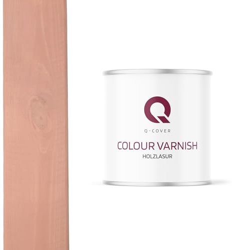 Q-Cover Holzlasur Farbton Dunkel Lachs 2,5 L Satin Holzschutz Holzschutzlasur Lasur Wasserbasierte Innen Außen Lasur Abperleffekt Für Holz