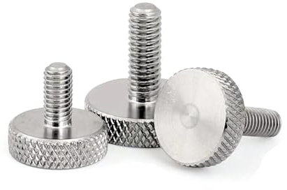 AYYSSM 1pc M3 M4 M5 M6 M8 M10 Acier Inoxydable Moletée Tête Ronde Plate Serrer À La Main Mur-Rideau Verre Vis À Oreille Boulon(M5x12mm)