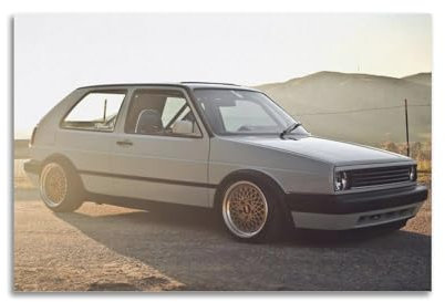 Sportwagen-Poster für Golf II, Rennwagen, Supercar, dekoratives Gemälde, Leinwand, Kunstbild, 50 x 75 cm