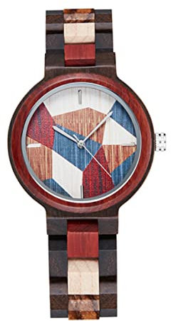 VALICLUD 1pezzi Orologio Legno Elegante Per Uomo e Donna Con Cinturino Corda Orologio Quarzo Casual Design Ergonomico e Stile Unico Per Ogni Occasione