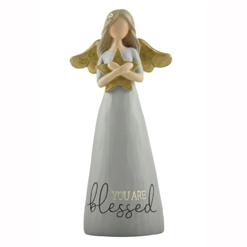 Klearsky Statuetta di angelo nana, statue di angelo per la decorazione della casa, angelo con fiori, mamma o amicizia, regalo per donne sorelle, decorazione da tavolo (You are Loved Always)