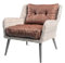 TexDeko® Loungekissen Gartenpolster Set mit Rückenkissen für Rattanmöbel Gartenkissen Premium, Wasserabweisende Polsterauflage Sitzkissen Gartenmöbel 55x55x12cm + 55x40x12cm (Braun)