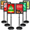 VAIIGO Infoständer Höhenverstellbar Aluminium DIN A3 Plakatständer Informationsständer Präsentationsständer Werbeständer (Schwarz, 6 Stück)