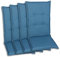 GO-DE Textil Bequeme und attraktive Polsterauflagen für Hochlehner-Gartenstühle (4er-Set, Design: Uni Blau)