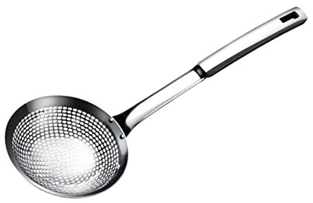 SOLUSTRE Cucharón De Cocina Cuchara Ranurada Acero Inoxidable Para Filtrar Aceite y Líquidos