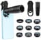 10 in 1 Kit obiettivo fotocamera universale Teleobiettivo Obiettivo grandangolare,macro,fisheye,filtro CPL flusso stella radiale otturatore remoto per la maggior parte degli smartphone