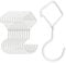 Valorada 10Pack White S Hooks, Metal Hanging Hook with Safety Buckle Black, Kitchen Hooks for Plants, Lights, Kitchenware, Pans, Pots, Utensils, Clothes, Towels