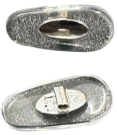 Nasenpads zum Eindrücken, kompatibel mit Ray-Ban Rahmen mit Kreuzhalterung (Silber, 16 mm)