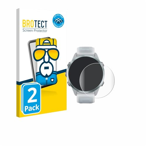 BROTECT Schutzfolie für Garmin Forerunner 570 | (42 mm) 2 Stück Transparenter Displayschutz Made in Germany Klare Full-Screen Folie Full-Cover 3D Curved Montage Kit