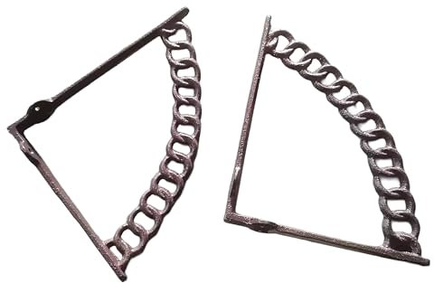 Relaxdays Regalträger, 2er Set, Gusseisen, Ketten-Motiv, antikes Design, Winkel für Regalbretter, Regalhalter, braun