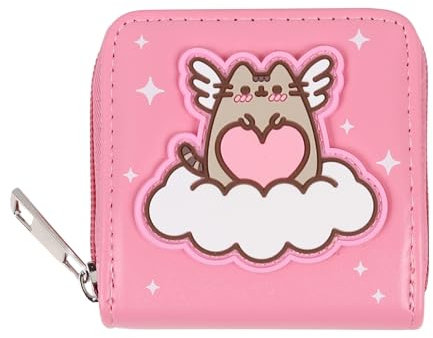 Pusheen Rosa kleine Geldbörse für Damen, Reißverschluss, Katze (Rosa Kätzchen)
