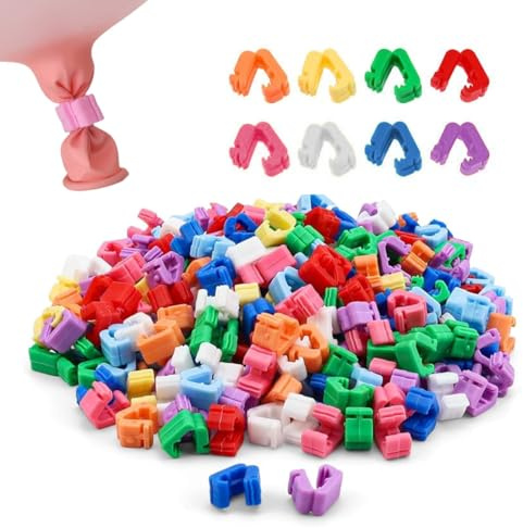 300 Piezas Clips de Globo, Color Cierre de Globos, Cómodo Conectores de Clip de Globo para Guirnalda de Globos, Globos Decoracion, Aro para Globos, La Fiesta