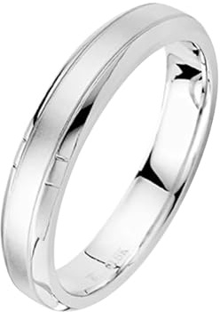 Whoiy Hochzeits Ringe, Kein Edelstein Herren Ehering Echtgold 375 Schlicht Ringe Verlobung Weißgold 9 Karat Echt Trauringe für Männer Gr. 54 (17.2)