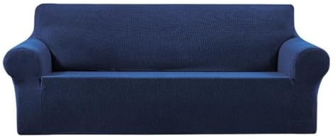 CYDZSRA Samt Sofa Schonbezüge, elastischer Gürtel, Schmutzschutz, hochwertige Textur, Polyester Stretch Sofa Schonbezüge, Sofabezüge, Navy blau