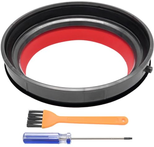 Ollanoos Dust Bin Seal Kit Fit for Dyson V10 With Clean Brush Screwdriver | Dust Bin Seal and Retainer Ring Kit, Includes Cleaning Brush and Screwdriver, Silicone Gasket, Tool-Free Snap Fit
