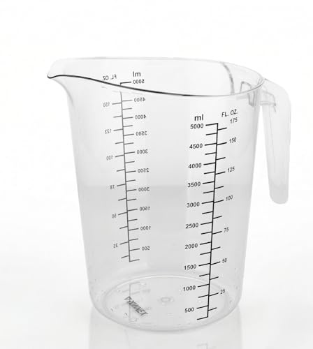Sunnex Stackable 5L Measuring Jug Clear Polycarbonate Durable Dishwasher Safe Kitchen Utensils