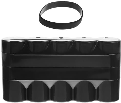 VOSAREA Boîte de Rangement Plastique Noire Multi-Usage et Facile à Utiliser pour 5 Rouleaux de Film pour Organiser Petits Objets la Maison Déplacement