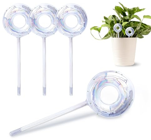 Joyeee Bewässerungskugeln aus Glas, 4 Stück 120 ml, Automatisches Bewässerungssystem zur Selbstbewässerung für Pflanzen, Blumen, Zimmer-, Balkon- und Gartenpflanzen