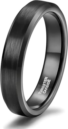 RDSGYZ Eheringe Wolfram Schwarz, Trauring Einzeln Damen Herren 2MM 4MM 6MM 8MM 10MM Gebürstet Bandring Verlobungsringe Hochzeit Ringe Unisex