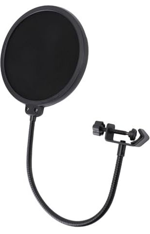 Omquot Mic Pop-filter Dubbelskiktat Nylonnät för Förbättrad Klarhet i Röstinspelning och Livesändning, 1 Enhet