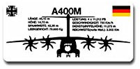 A400M Front Aufkleber Sticker Bundeswehr Luftwaffe Luftstreitkräfte 10x5cm#A4156
