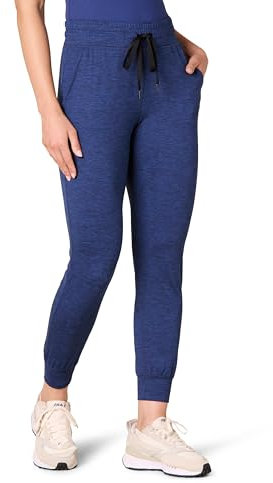Amazon Essentials Damen Jogginghose aus Angerautem Tech-Stretch (Erhältlich in Übergröße), Marineblau Space-dye, L