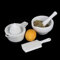Holst Porzellan KPP SET 3 Porzellan Orangen- und Grapefruitpresse Set 3-tlg. Mörser, Saftpresse, Reibe, weiß
