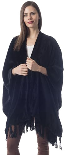 Travel Scarf for Women Airplane, Cozy Fleece Travel Wrap with Fringes, Perfect as a Travel Shawl or Office Blanket, Lightweight and Warm, Makes a Great Gift for Mom - Black