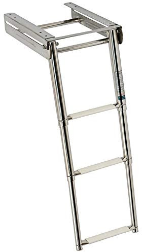 Saarwebstore Badeleiter für Badeplattform 3&4 Stufen Teleskopleiter klappbar Bootsleiter NIRO Größe 3 Stufen