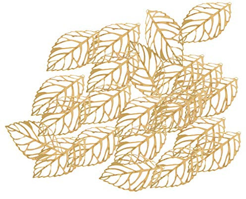 Sharplace 30 er Pack Blatt Anhänger Kettenanhänger Charms Pendants für DIY Schmuck, Gold