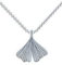 Quality4You Kleiner Ginkgo-Blatt-Anhänger mit Silberkette, glänzend, handgemacht aus 925 Silber, Länge variabel von 41-48 cm