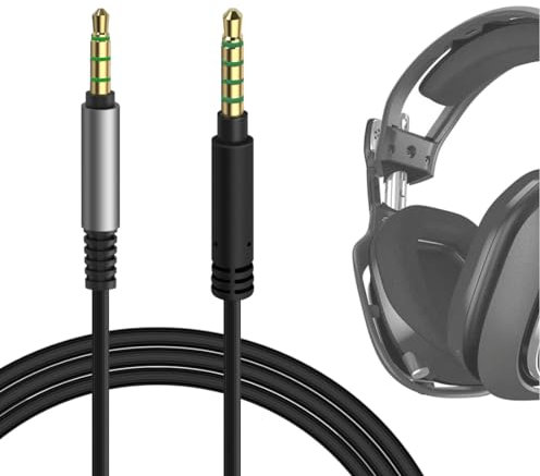 Geekria Audio Cable Replacement for Astro Gaming A10, Astro Gaming A30, Astro Gaming A40, Gaming Headset Cable / 5 Steps to 4 Steps Headphones Audio Replacement Cord (3.5 Male to 3.5 Male, Black)