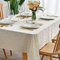 maxmill Jacquard-Tischdecke, Damast-Design, wasserabweisend, knitterfrei, schwer, weich, für Buffet, Bankett, Partys, Veranstaltungen, Urlaub, Abendessen, rechteckig, 152 x 213 cm, beige mit weiß